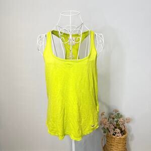 Cute vintage y2k neon green/ yellow hollister tank top with bird logo